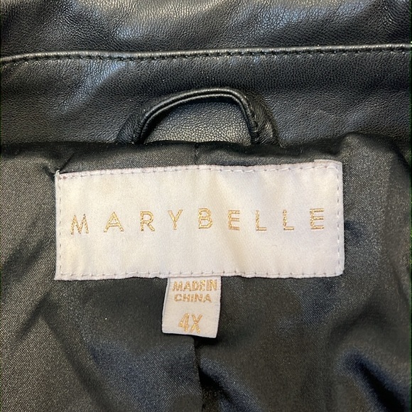 NEW Marybelle Faux Leather Cropped Moto Jacket Size 4X - Picture 3 of 11